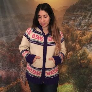 Vintage Wool Zip-Up Sweater